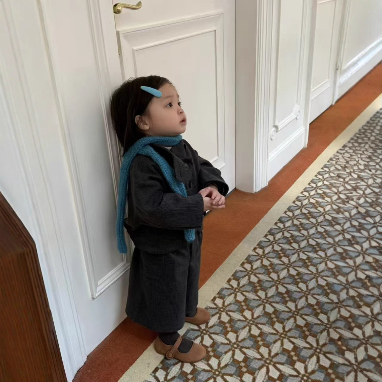 保暖毛呢外套八分裤套装