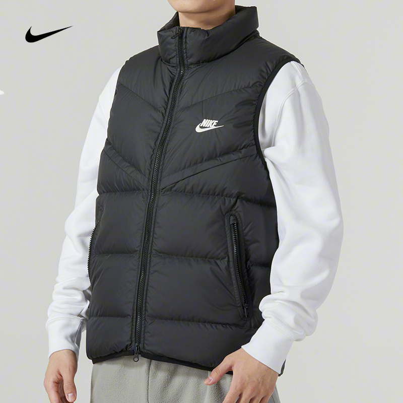 Nike耐克男装上衣冬季新款户外运动保暖马甲羽绒服休闲背心FB8184