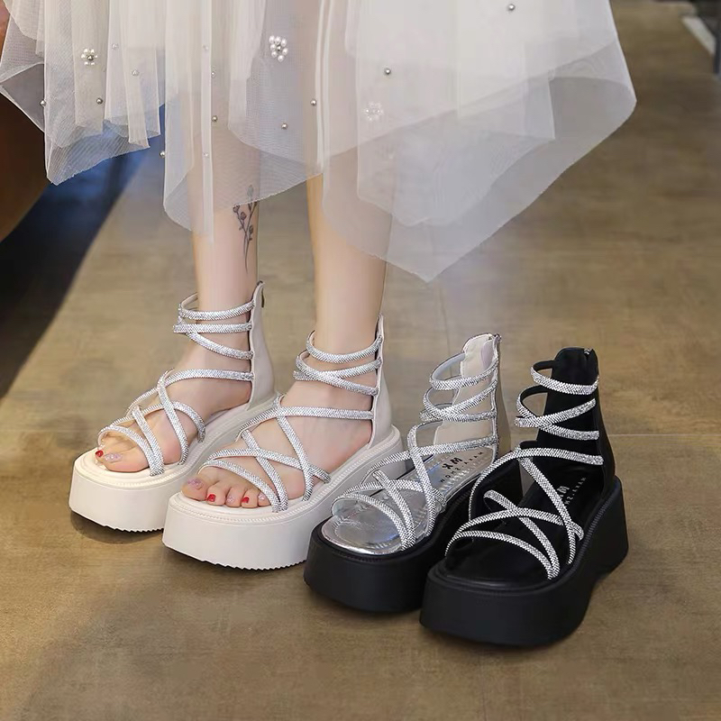 F06 厚底凉鞋女夏季外穿时尚新款高级感配裙子百搭法式时装