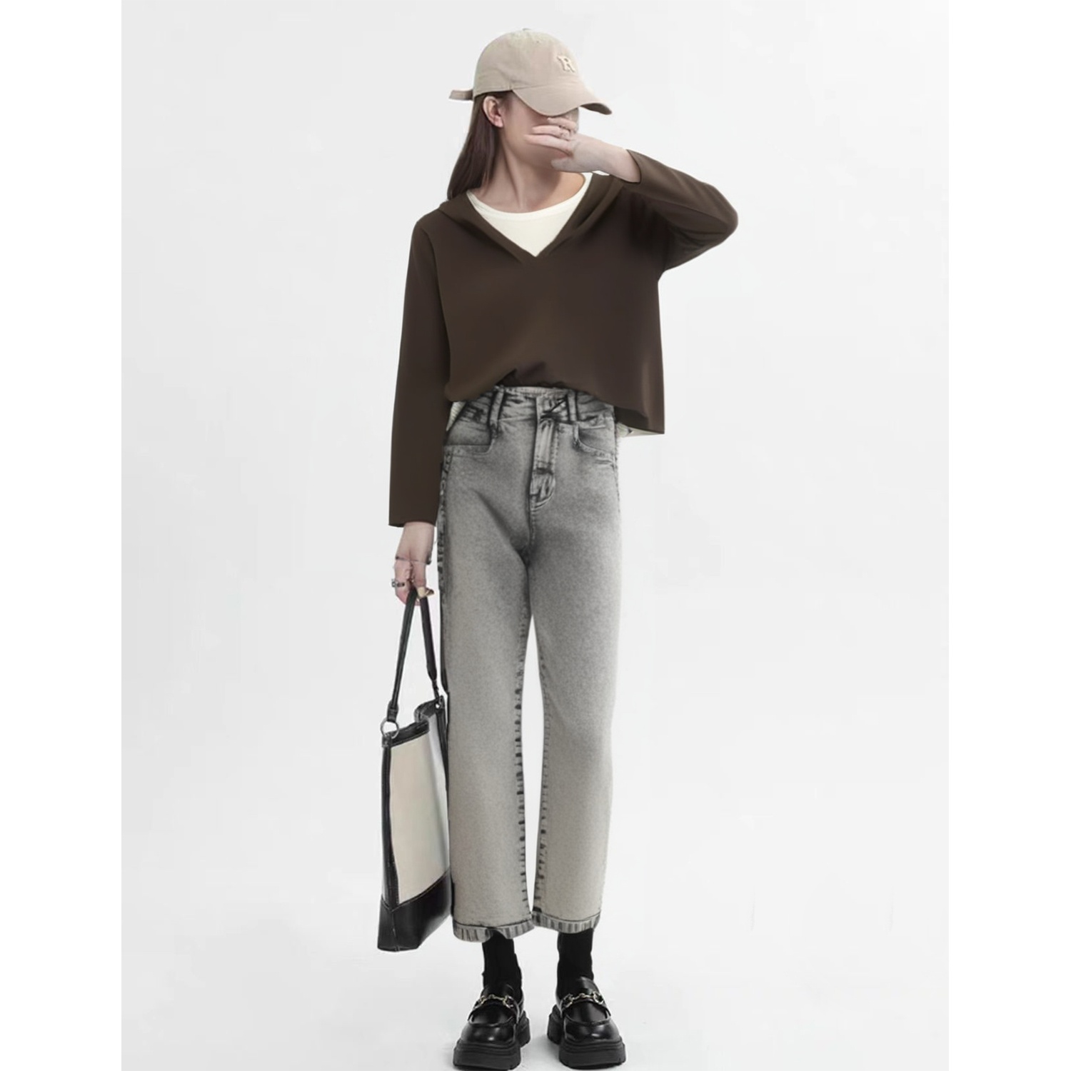 Basic House/百家好时尚百搭牛仔裤 BJ2507-HVDP325BGR