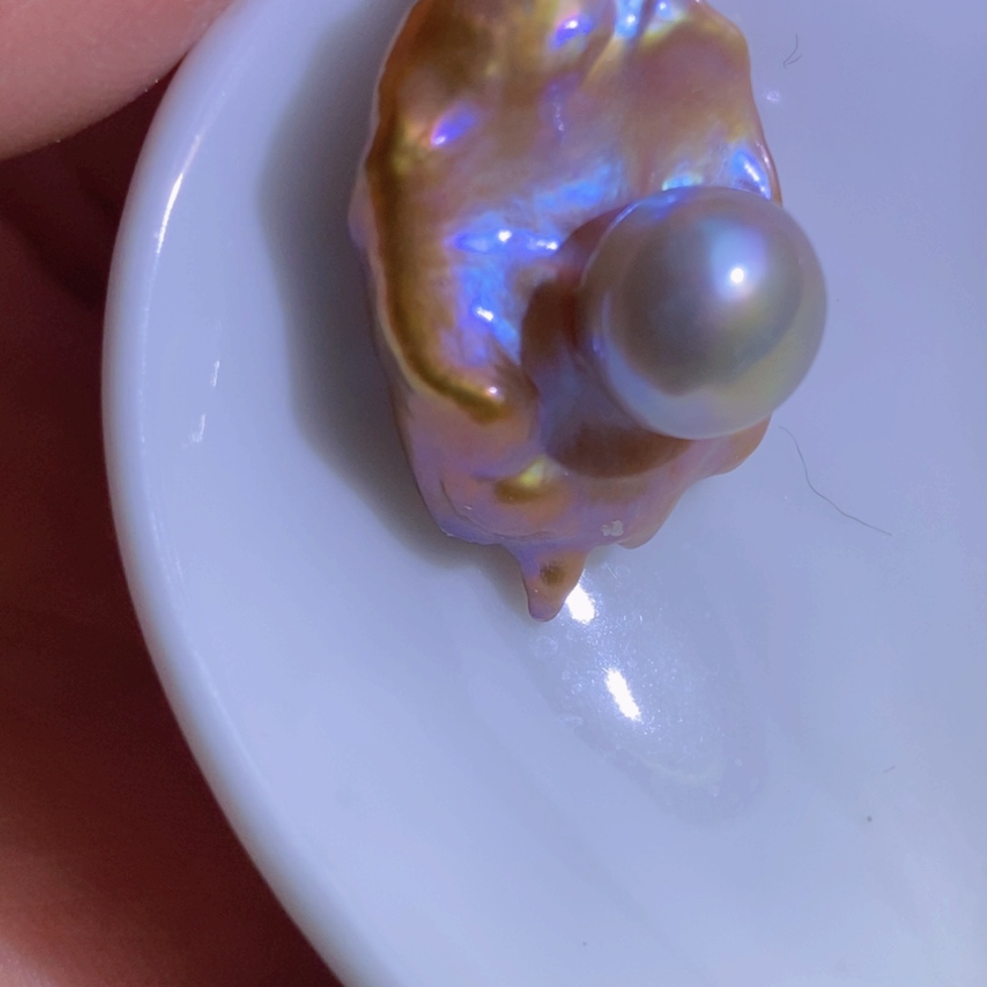 银S925镶嵌天然淡水珍珠淡水珍珠