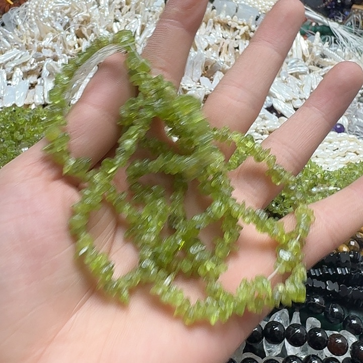 玛瑙/玉髓未镶嵌珠宝半成品一条橄榄石毛衣链