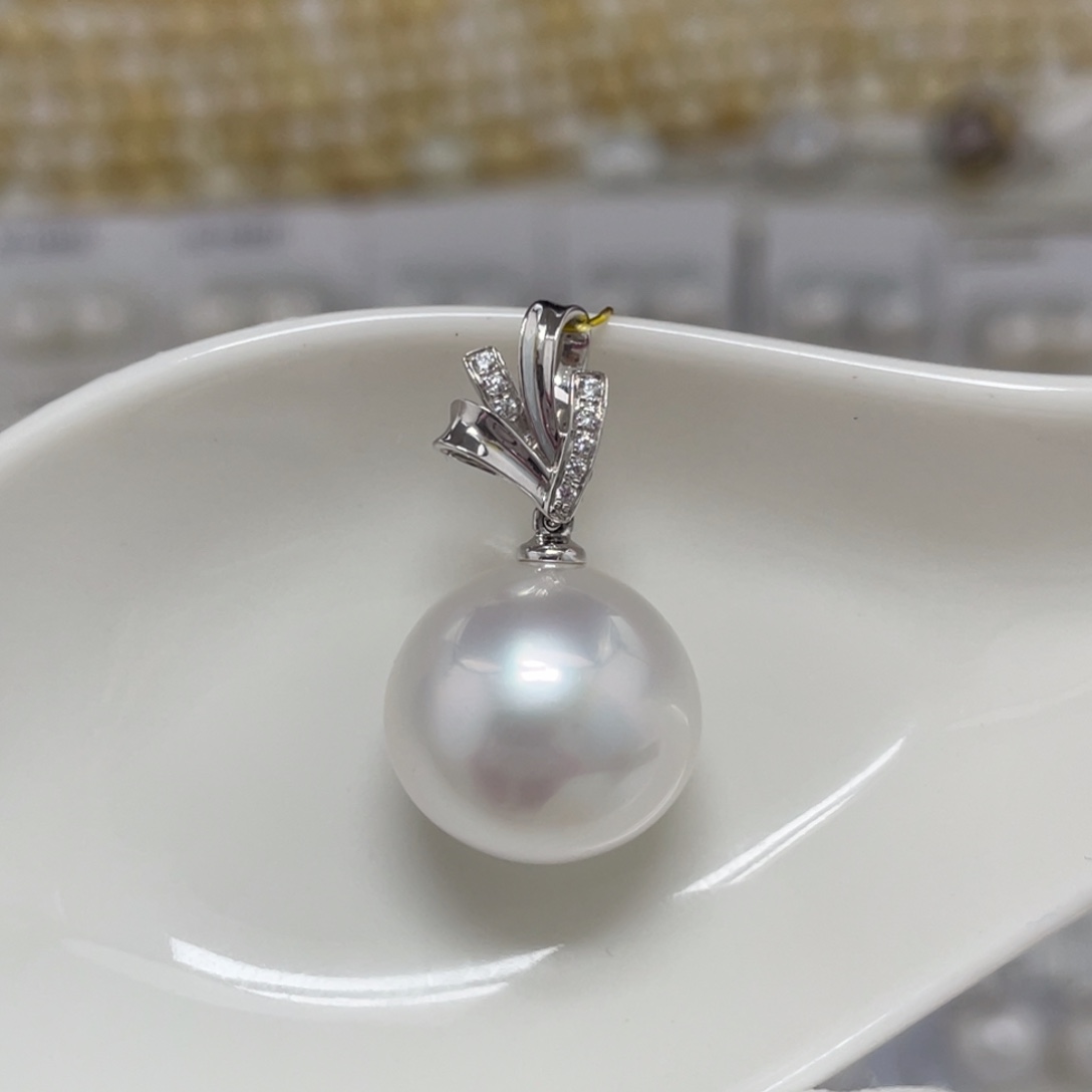 海水珍珠澳白吊坠14-1518K金镶嵌