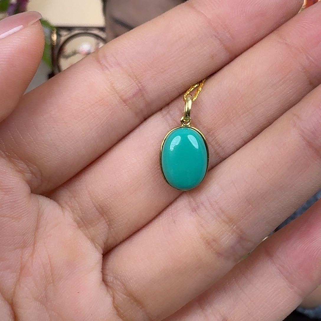 绿松石18K金镶嵌珠宝奇石