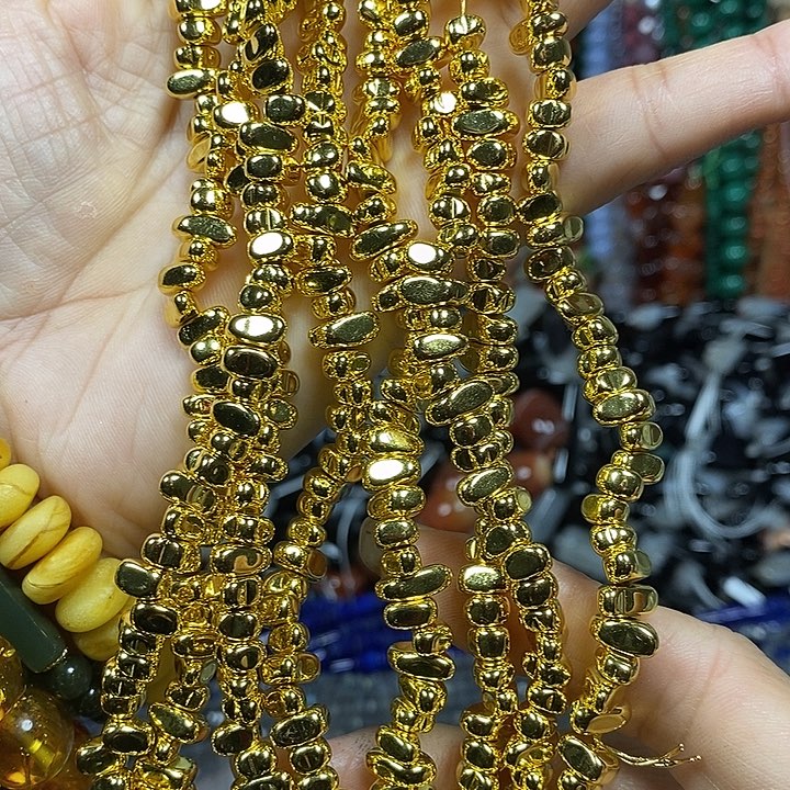 玛瑙/玉髓未镶嵌珠宝半成品黑胆石碎银子（2条）