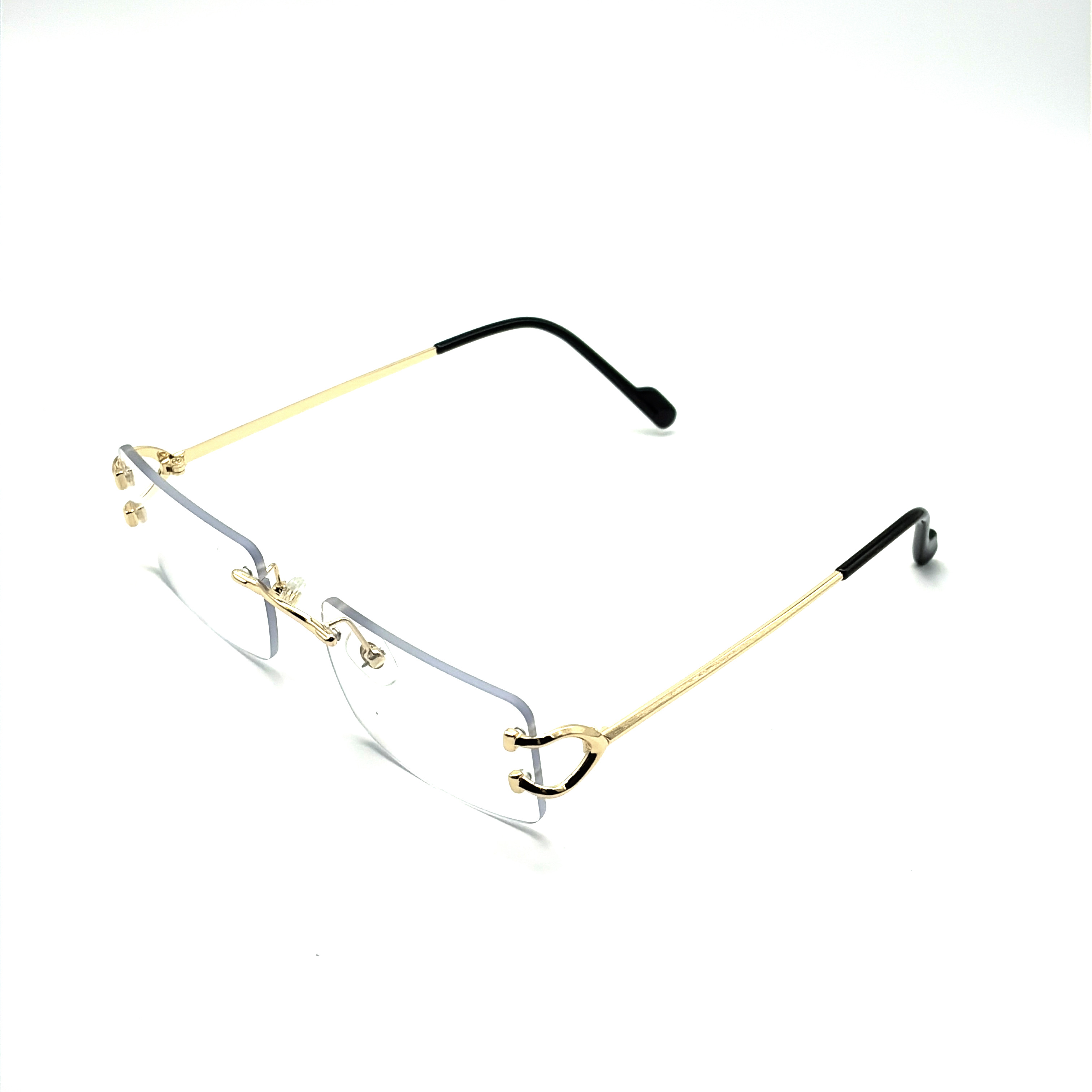 【1979】卡家新款金色无框防蓝光平光镜网红个性防紫外线街拍潮流