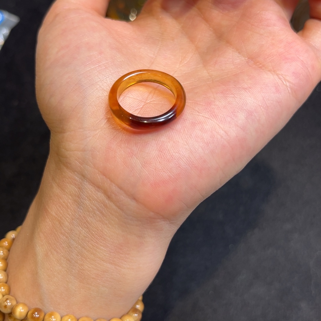 未镶嵌琥珀手镯森****女戒指13号/8