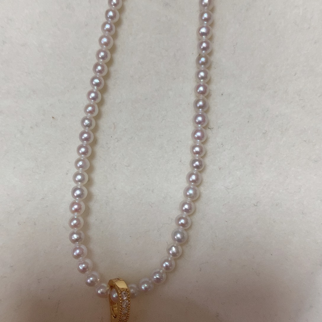 淡水珍珠颈饰银S925镶嵌ʚ****