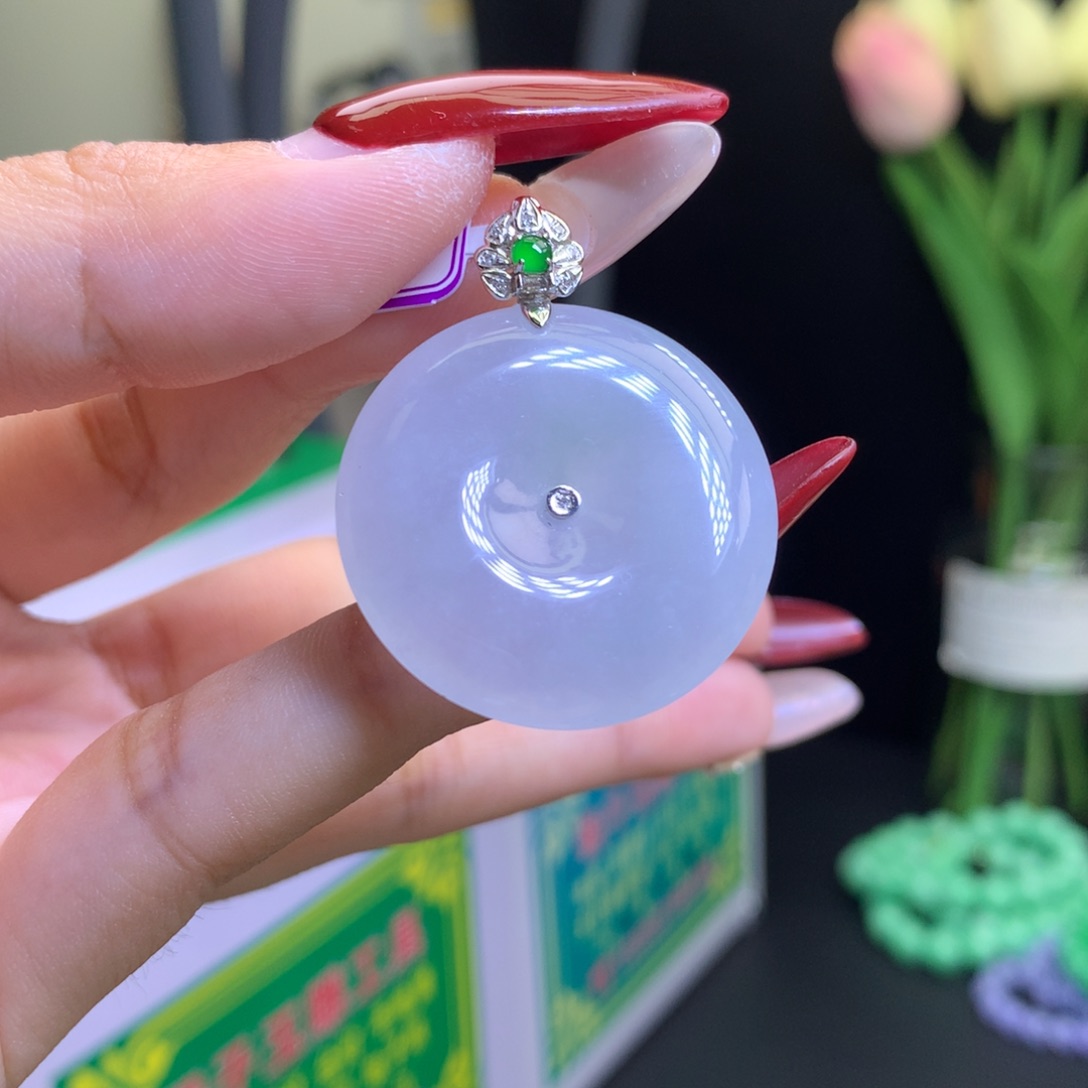 翡翠颈饰18K金镶嵌天然