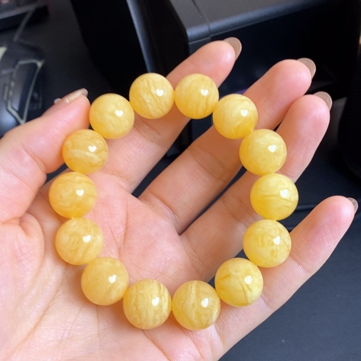 琥珀未镶嵌手链天然无优化琥珀蜜蜡