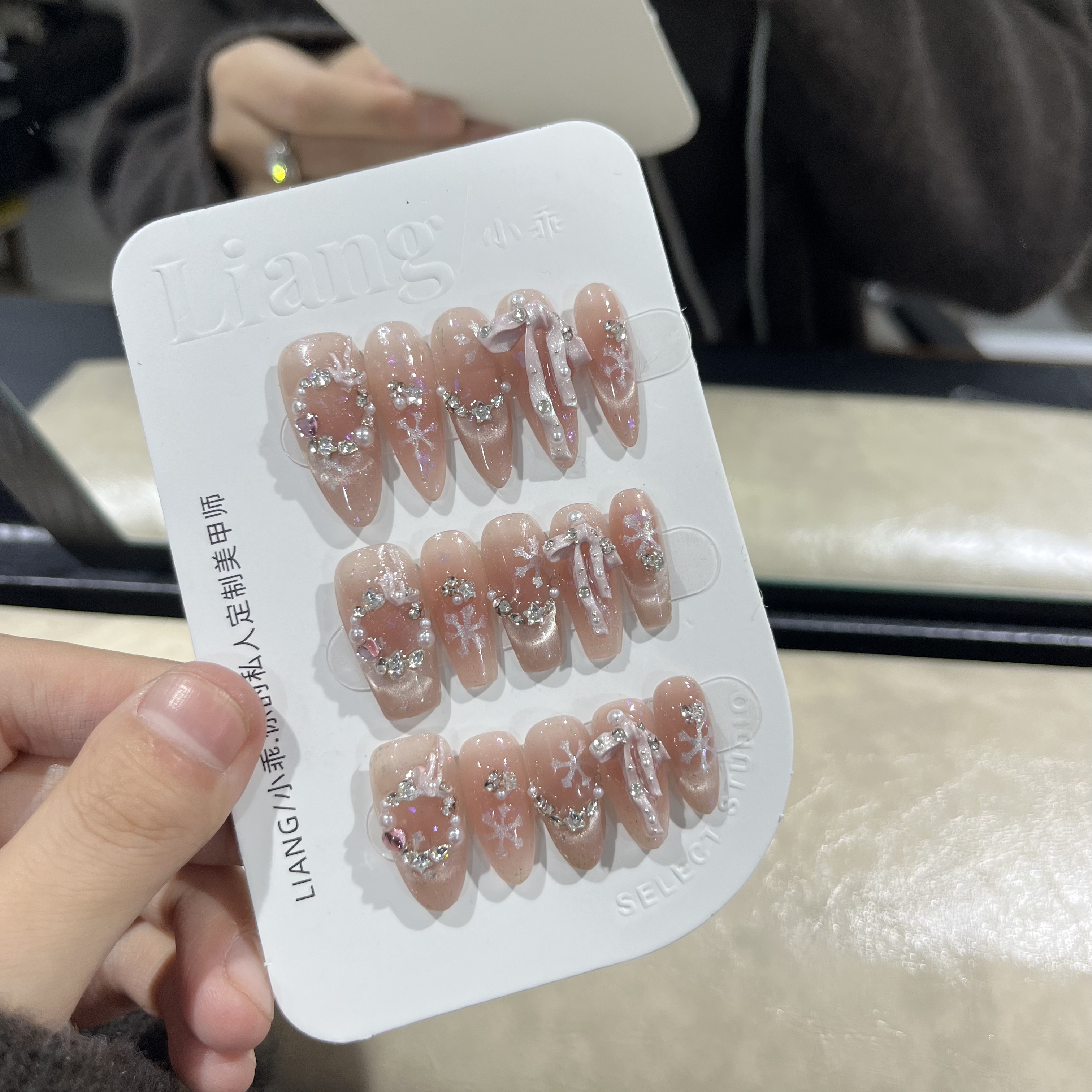 【雪国梦游记】高端 纯手工 定制 穿戴甲 轻奢美甲显白气质穿戴式