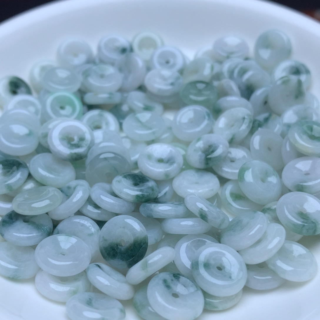 【闪购商品】翡翠手链未镶嵌卡9冰飘蓝平安扣20个