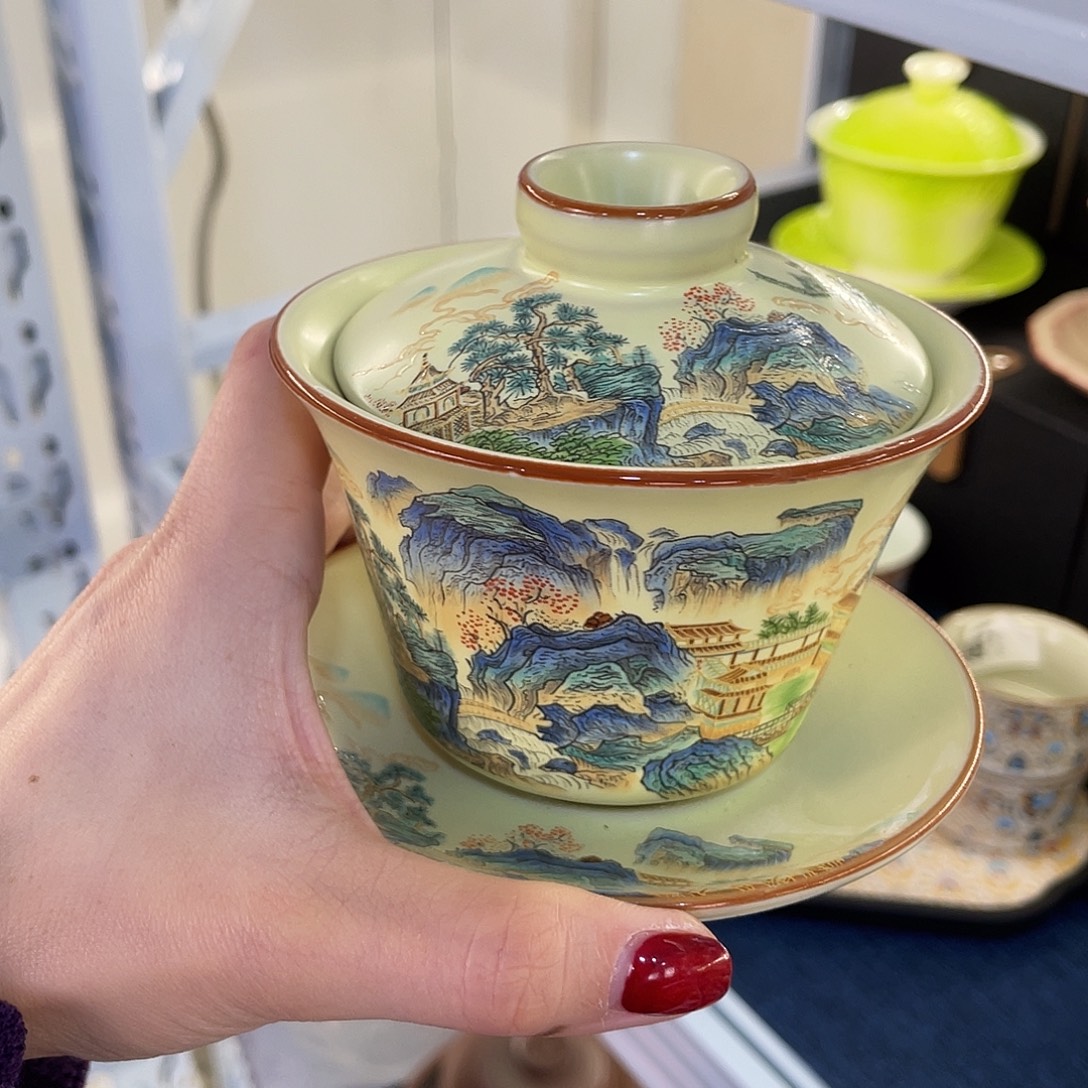 陶景德陶瓷盖碗茶具