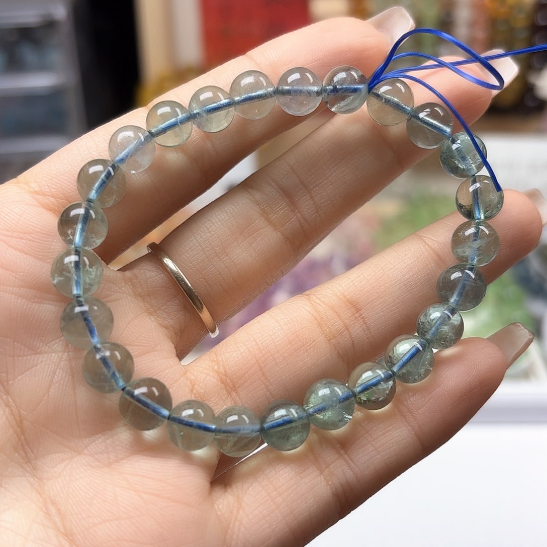 水晶手链未镶嵌蓝绿萤石7.8