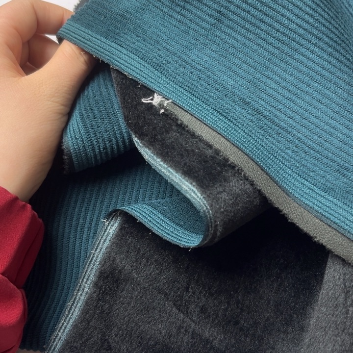 混纺孔雀蓝灯芯绒1米瑕疵