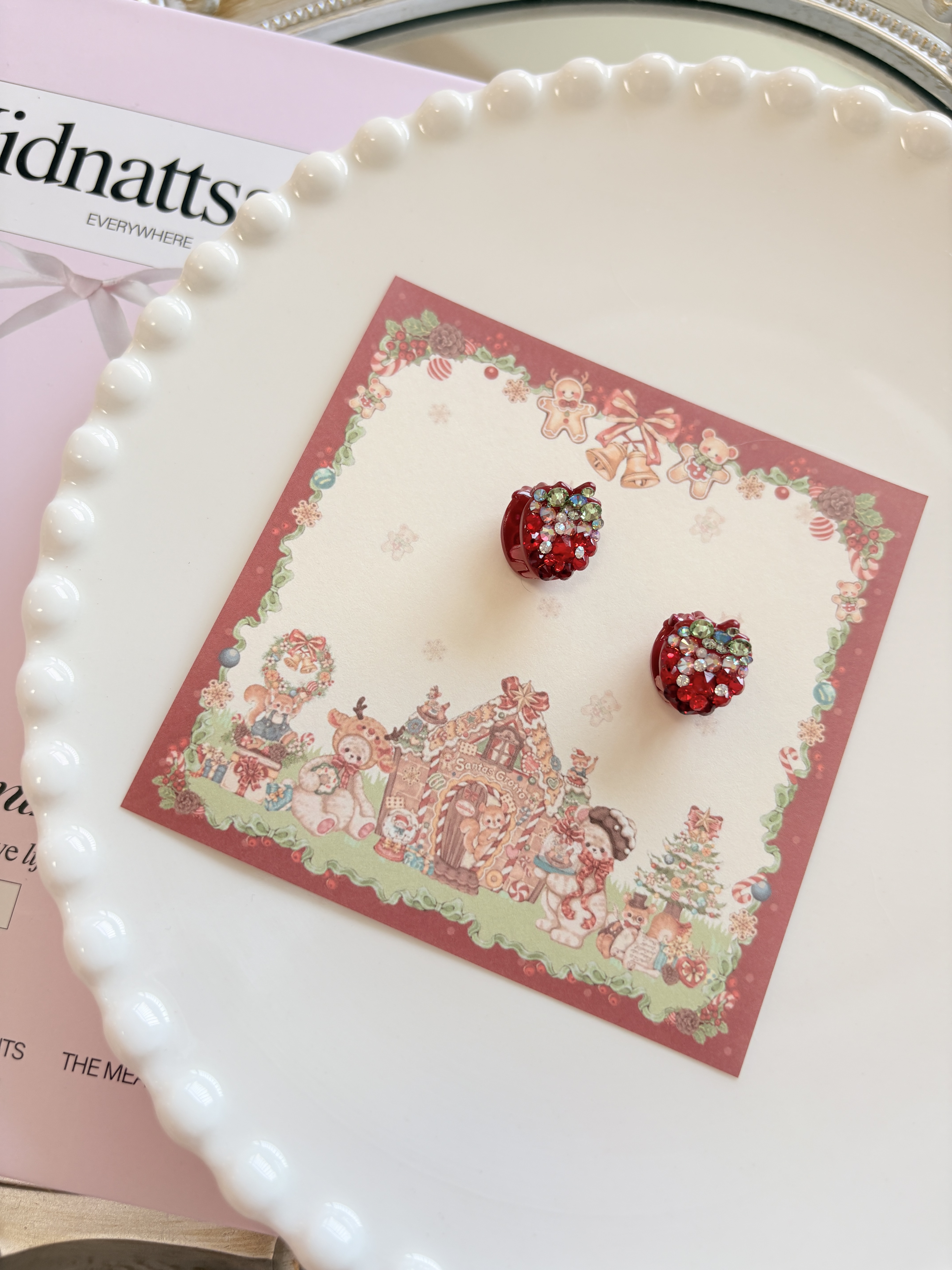 Migo轻奢宠物定制-全华草莓小抓夹对夹-定制产品不退不换