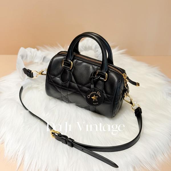 大吉中古/Dior迪奥黑金groove16保龄球手提斜挎包