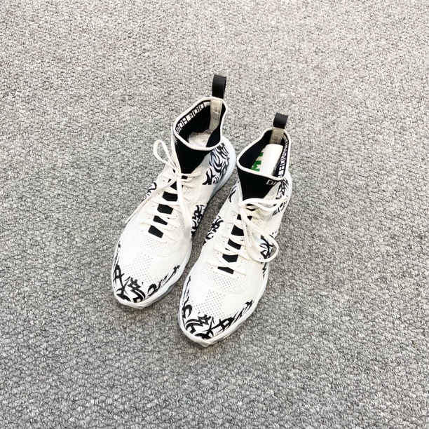 99新 DIOR HOMME/迪奥·桀傲 黑白配色针织袜子鞋42码1883