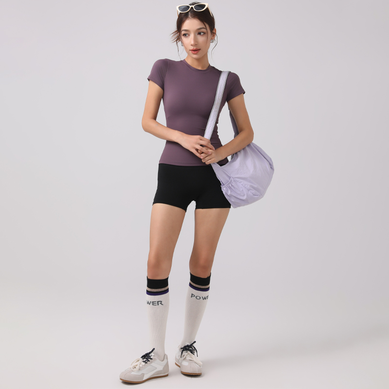 （清仓福利款）GYMHUB正肩收腰显瘦瑜伽短袖薄款圆领运动健身训练女