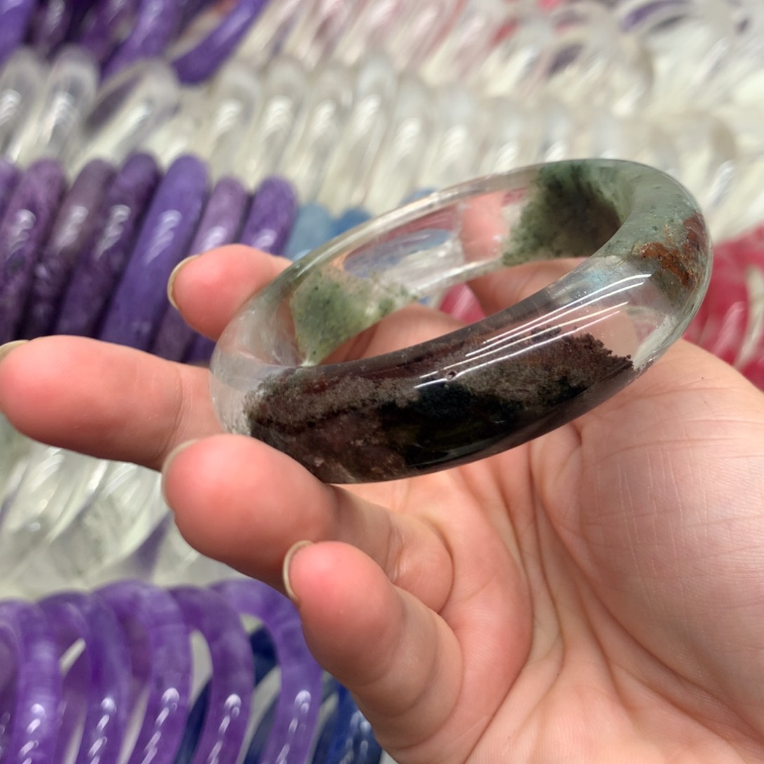 大***绮水晶手镯未镶嵌绿幽灵