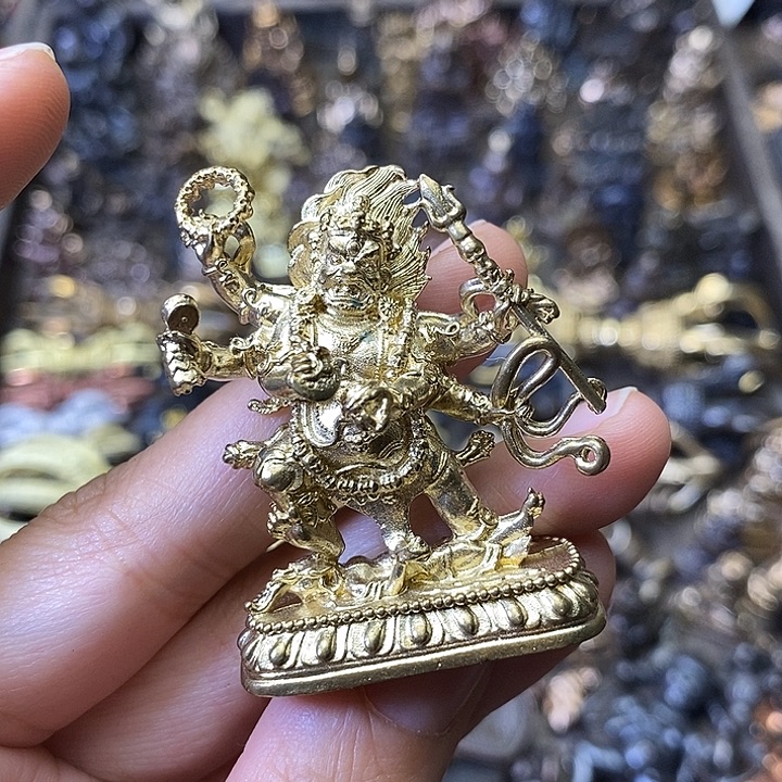 小微瑕六臂大黑天摆件