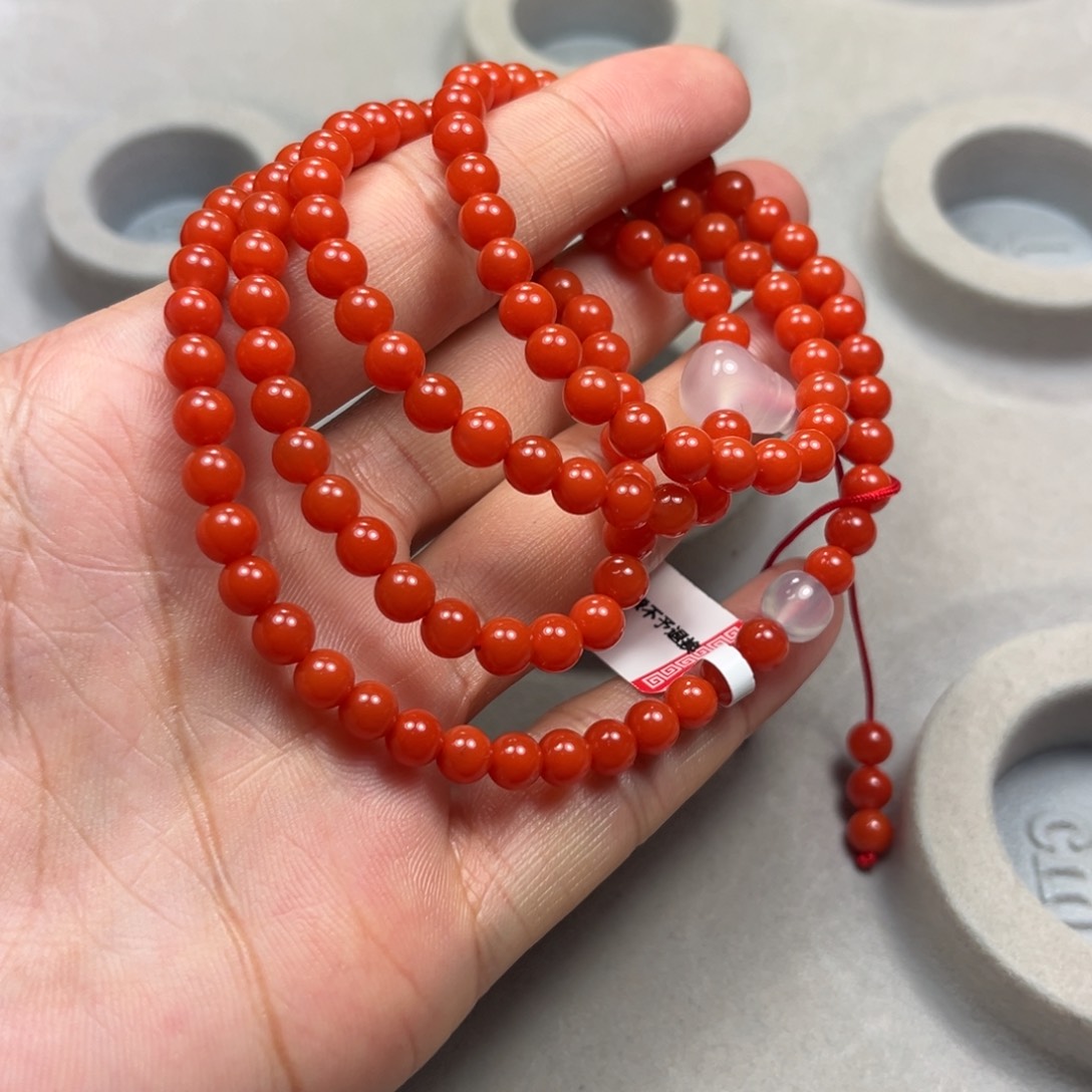 南红玛瑙圆珠多圈未镶嵌