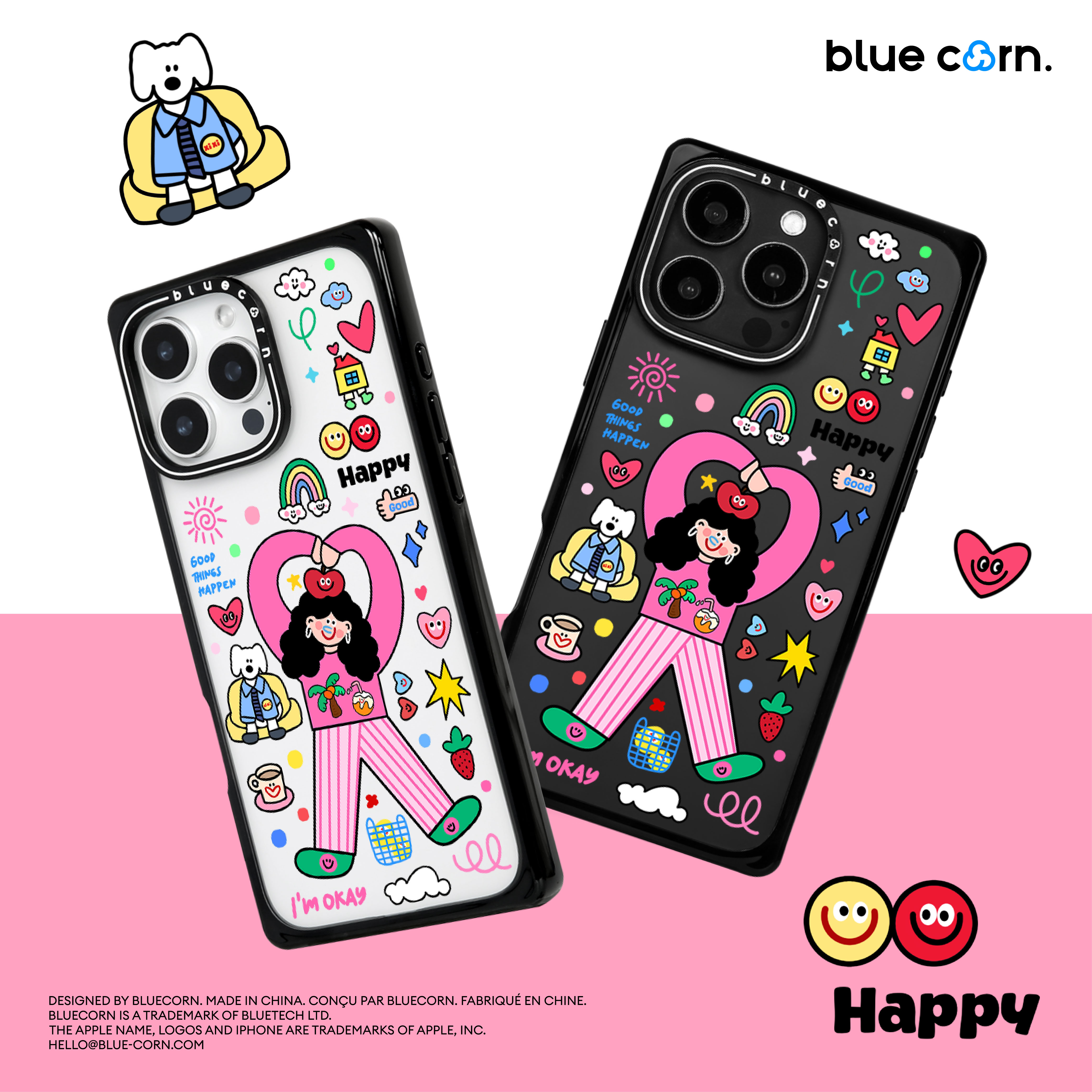 Bluecorn卷发女孩 适用于苹果iPhone16/15/14Pro/Max磁吸款手机壳