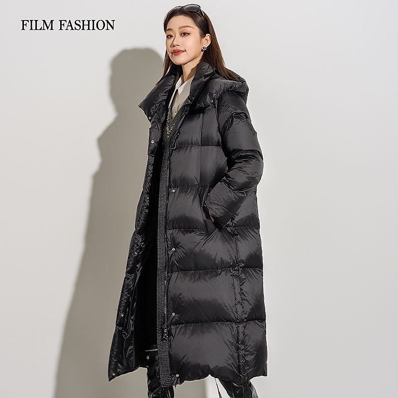 【芊芊专属】冬季新款廓形连帽鹅绒服外套女士FFGI811095