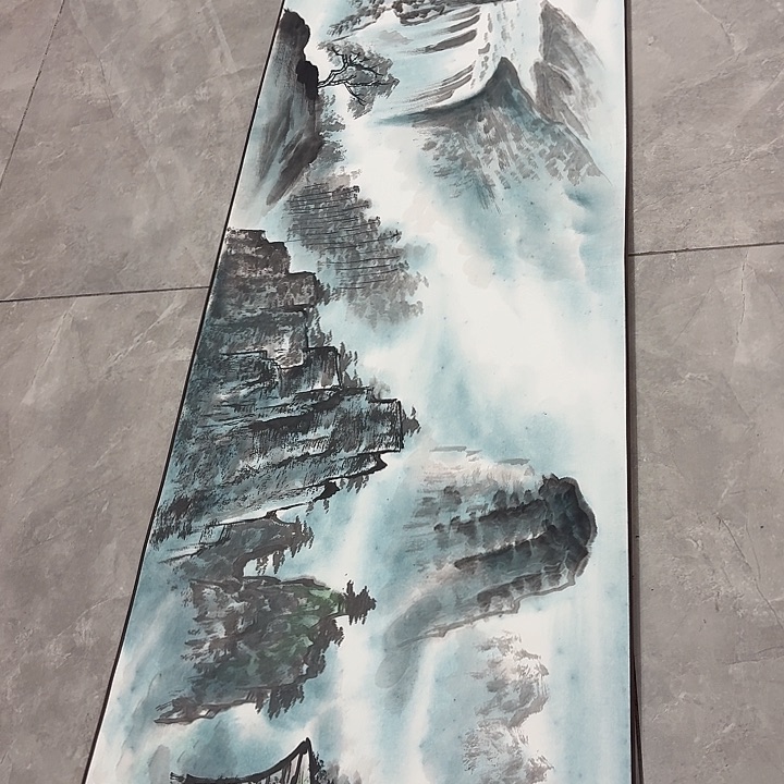 国画黄春香国画山水手卷尺寸1000*50