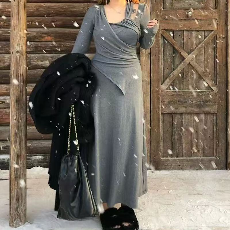 依二一大码设计感不规则上衣巨显瘦高腰显瘦半身裙两件套2521