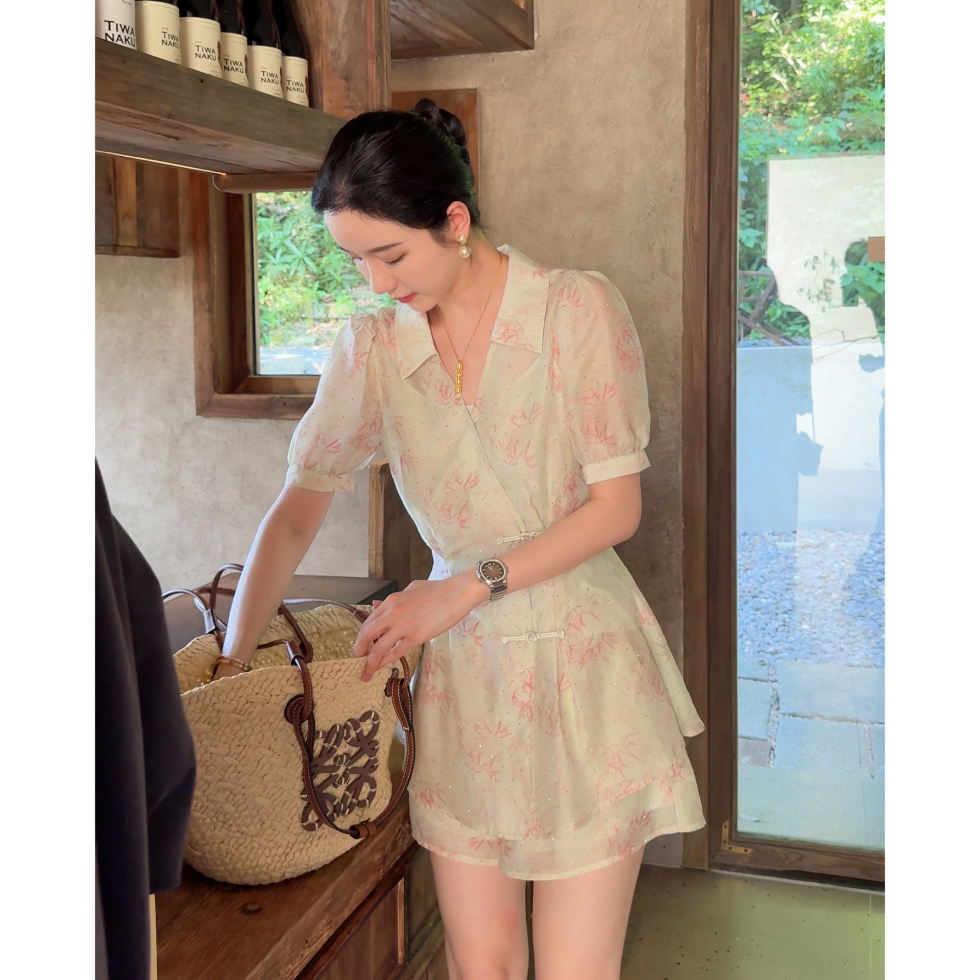 Zwinnie/詹维尼【满钻粉竹】氛围感夏季甜美度假套装 GZC202543