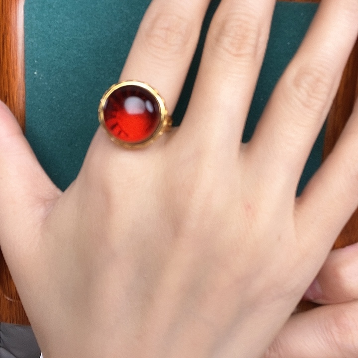 血珀戒指银S925镶嵌戒指