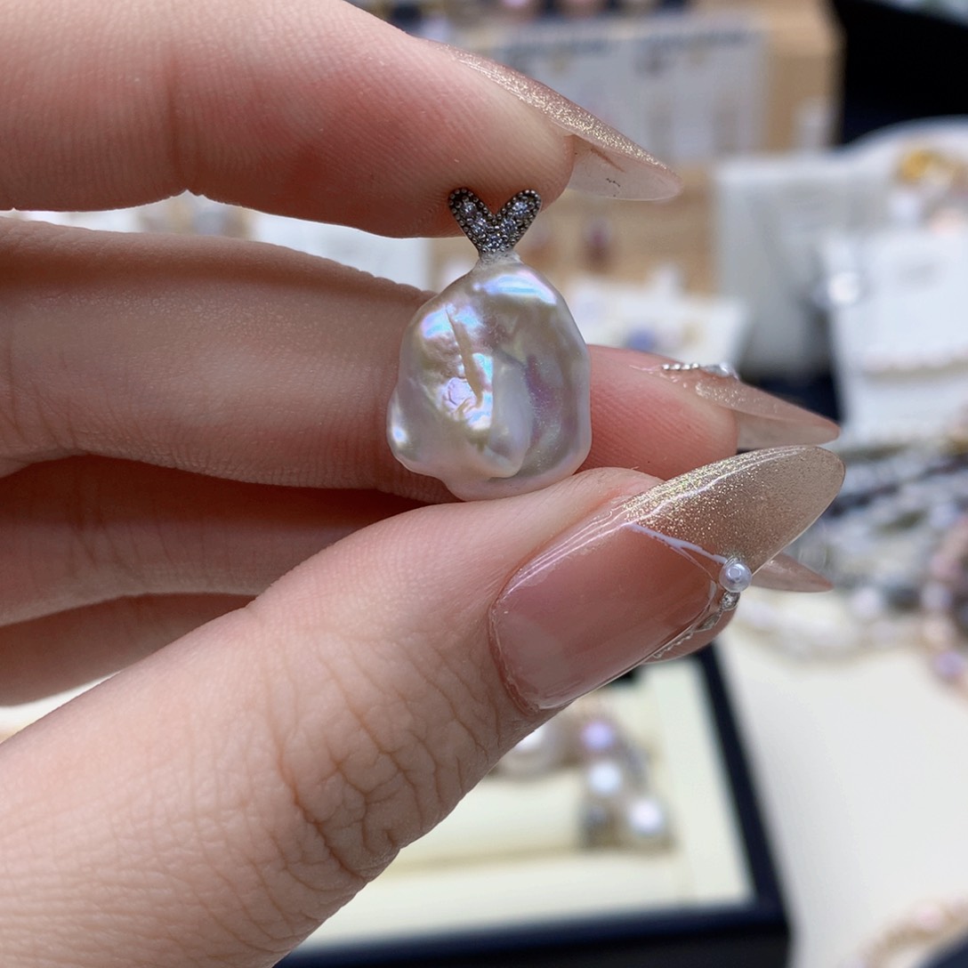 淡水珍珠颈饰银S925镶嵌