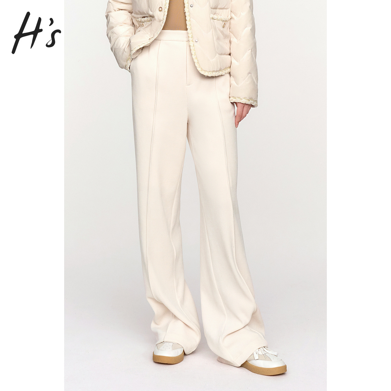 【赵老板专属2039】H'S空气灯芯条绒裤冬立体显瘦裤子