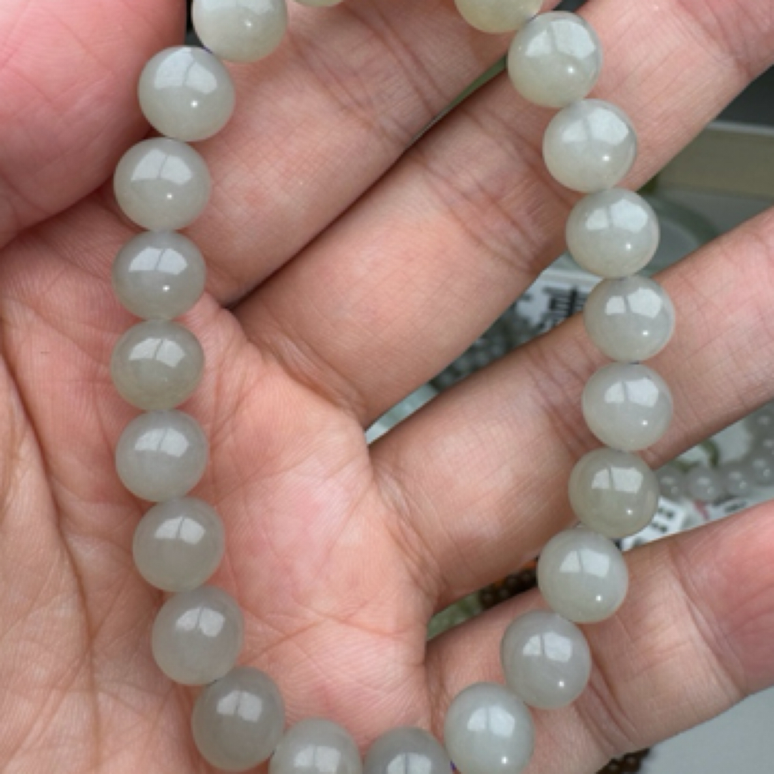 天然和田玉烟紫手串卡8mm