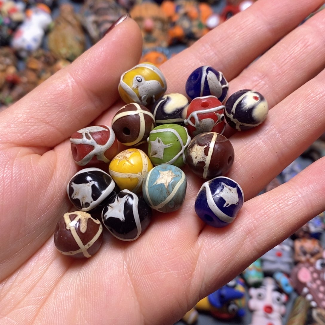 琉璃颈饰印度尼西亚鸟珠一个