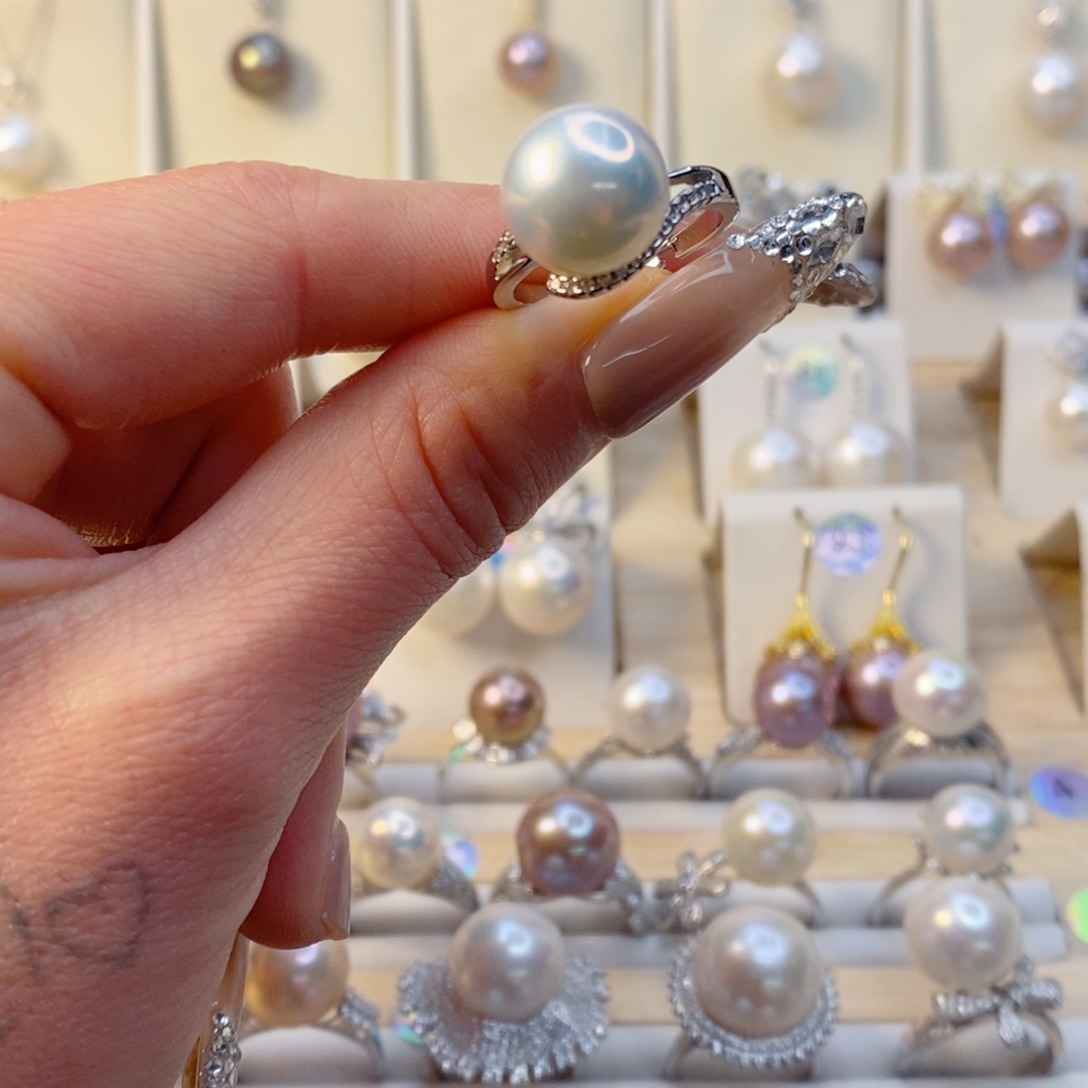 淡水珍珠戒指合金