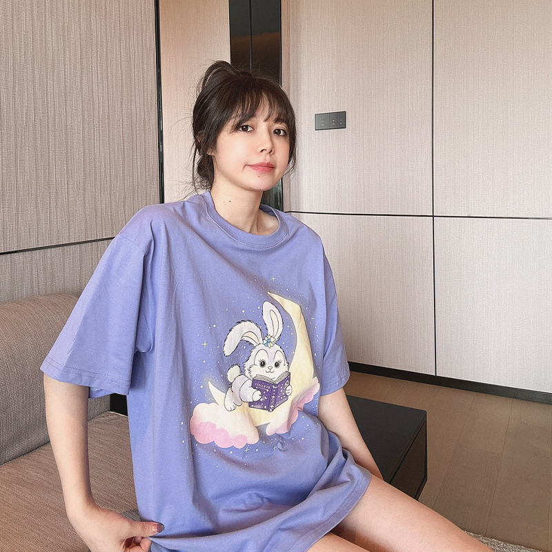 BETTER JOELAY -大版【小兔手办】时尚百搭T恤短袖可爱休闲风KH1972