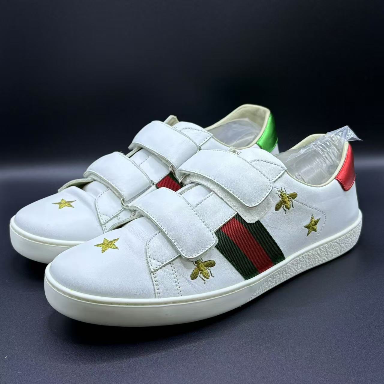 95新 GUCCI/古驰 男士休闲经典ACE系列时尚百搭板鞋 38码 zy012