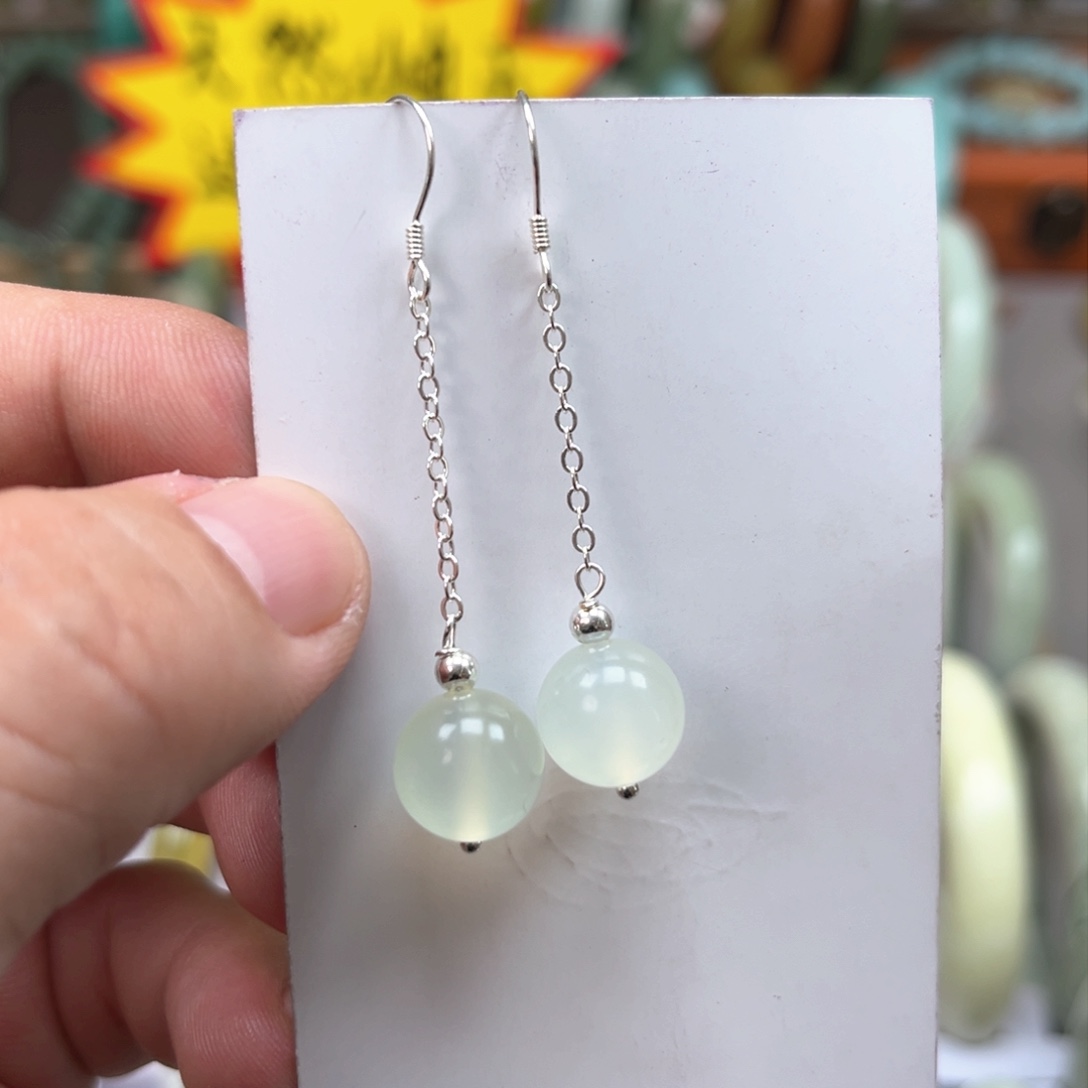 蛇纹石玉耳坠未镶嵌