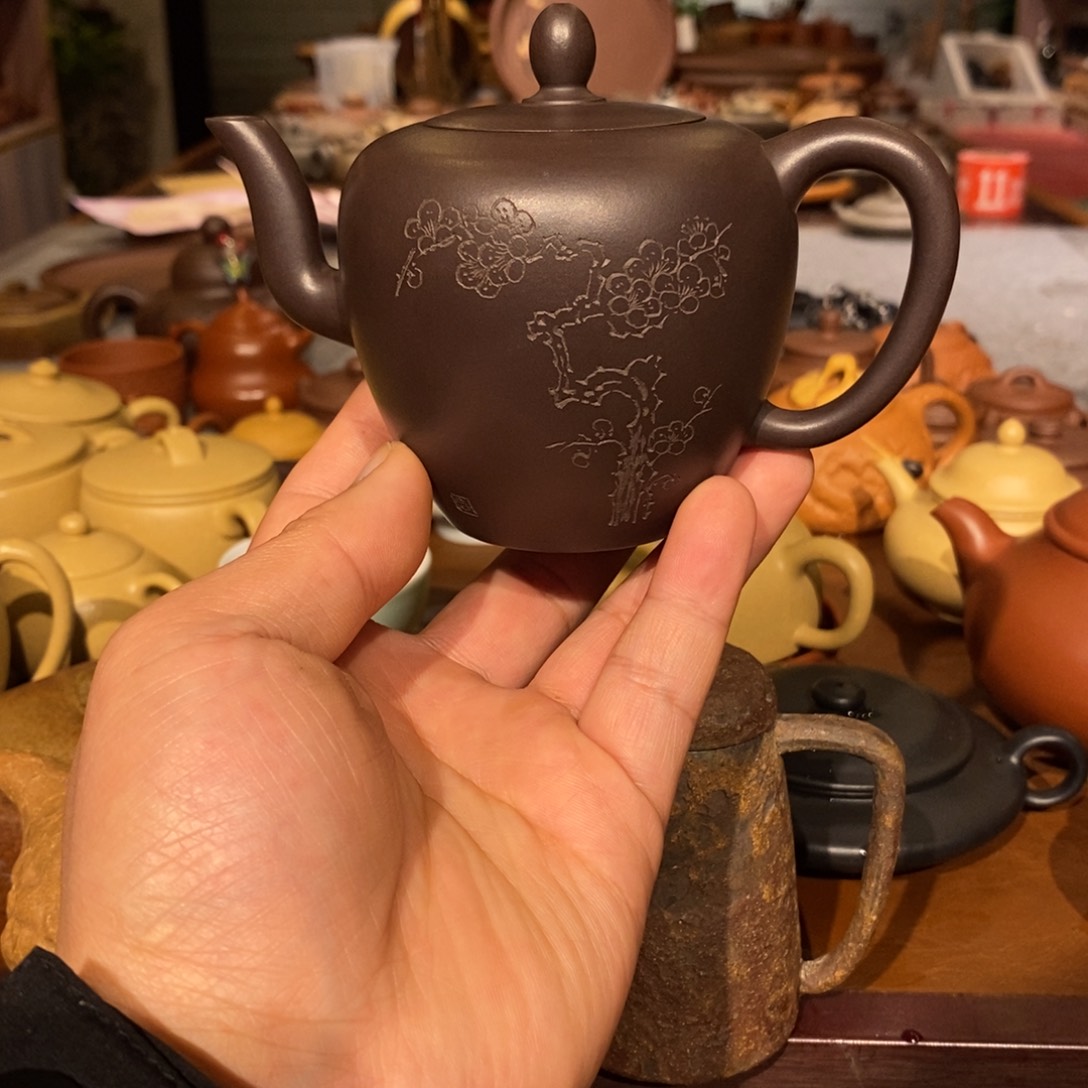 紫砂茶壶自*细紫泥精工半手美人肩230cc