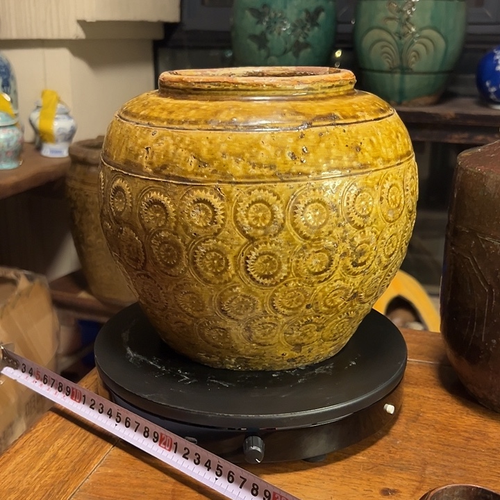 平***D软陶马口窑金钱纹复古摆件