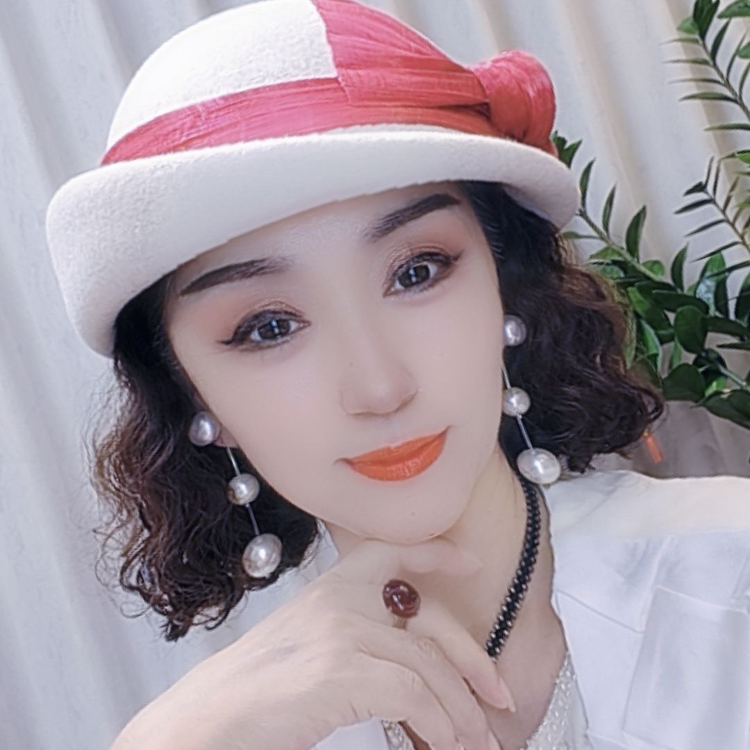 【尚雅美】高定制真丝麻豹纹时尚洋气小礼帽