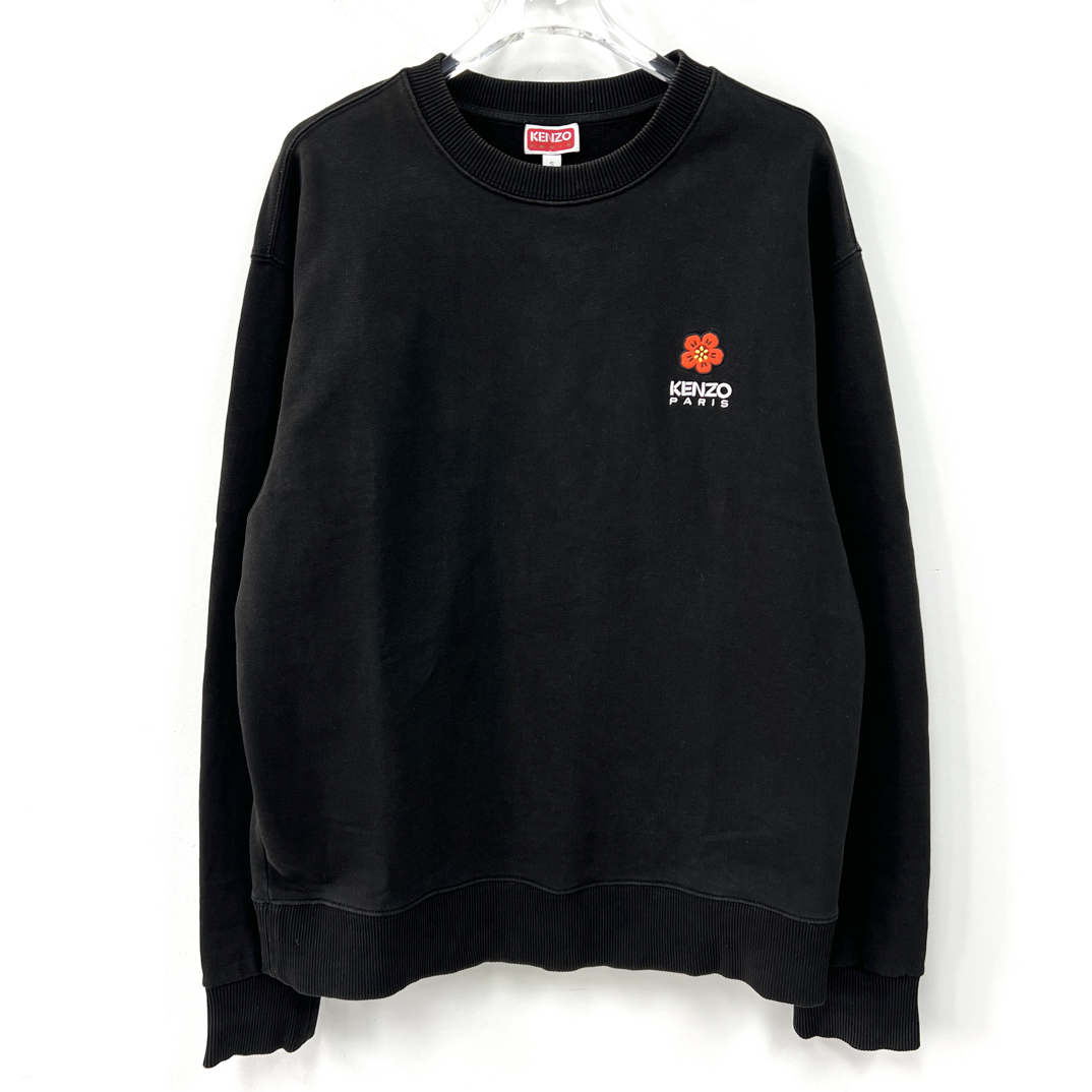 95新 KENZO/肯佐 Logo字母花卉刺绣圆领卫衣 S码/               