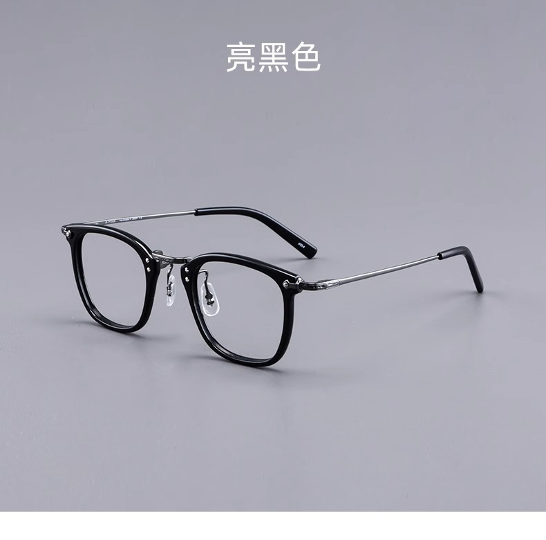 【GMS-806】余文乐同款钛架板材框日系手工方框复古镜架大脸高度数