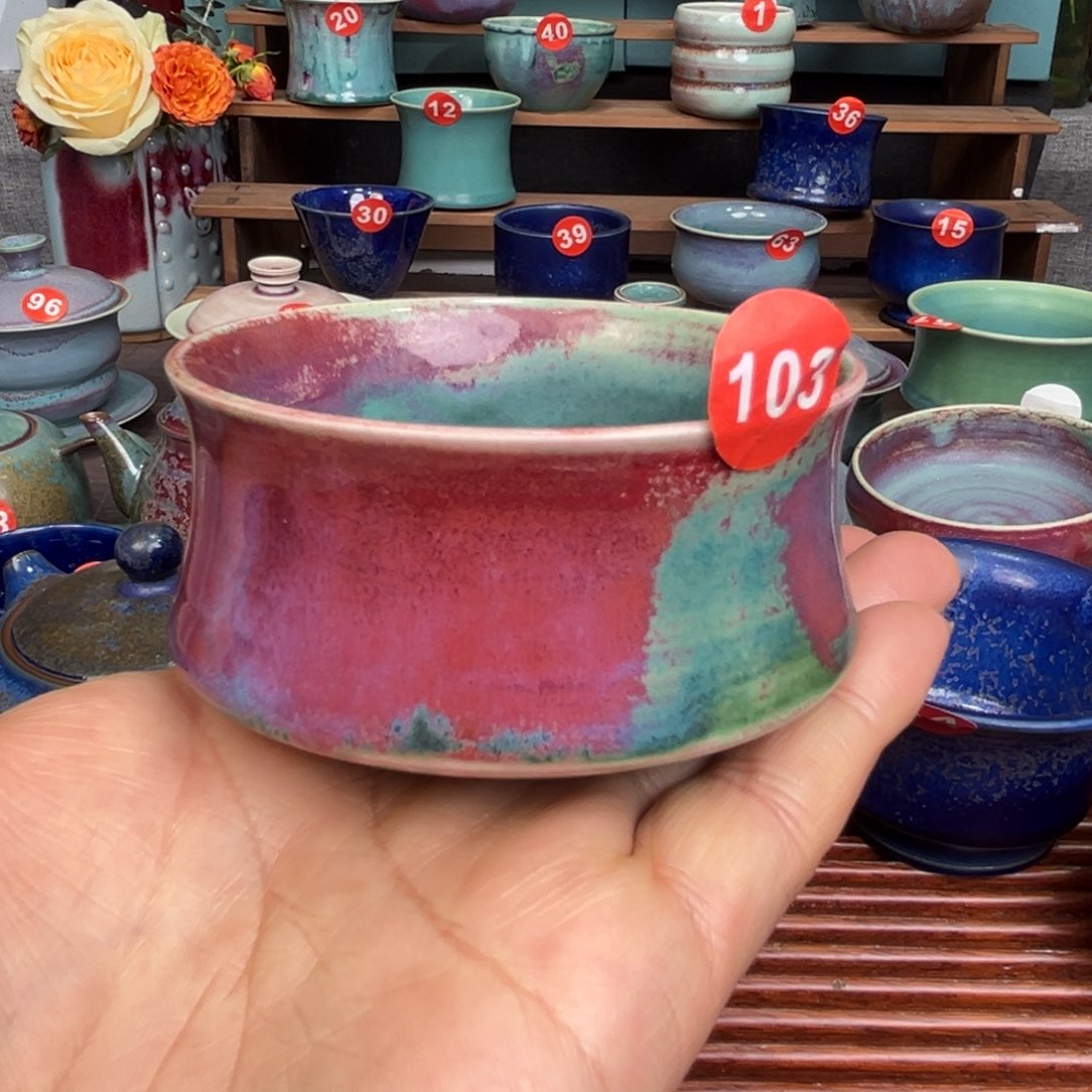 手工制作钧窑茶器