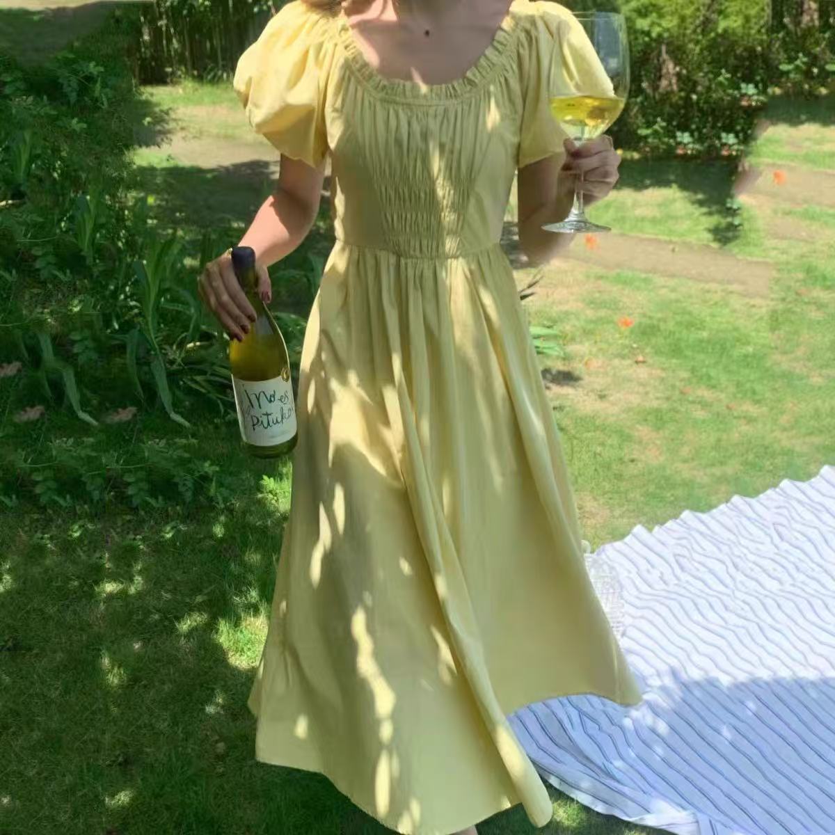 【YZ•衣系列】NN194-时尚女装设计感新款连衣裙法式收腰气质显瘦