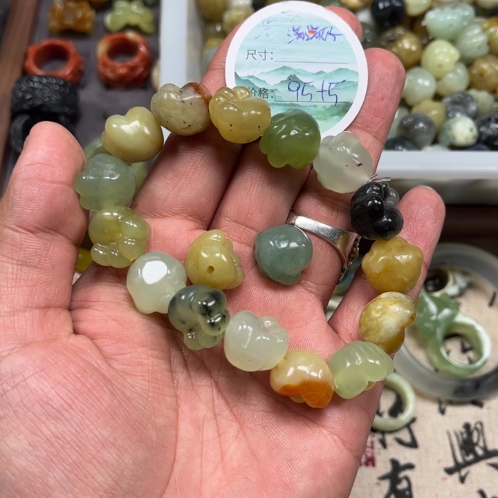 蛇纹石玉戒指合金满****好