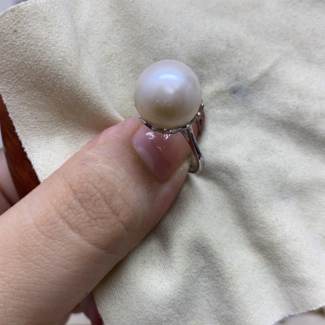 银S925镶嵌淡水珍珠戒指