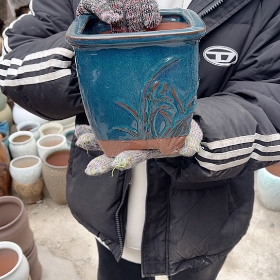 紫砂花盆高度15口径15